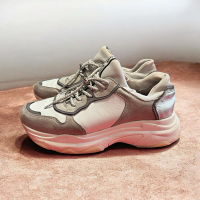 BRONX Sneaker Low Top Sportschuh Schnürung Beige/Silber EU 38