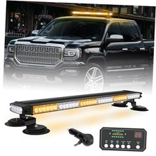 28.4" 80 LED Roof Top Strobe Light Bar Amber White Emergency Amber/White