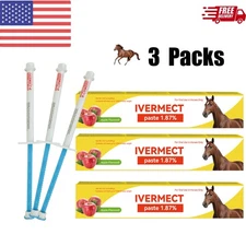 3 Packs Paste Horse Dewormer Apple Flavor Safe Effective Wormer EXP4/2026 US