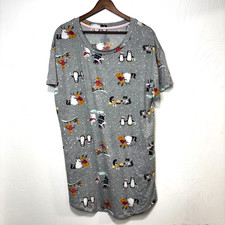 Secret Treasures Sleep Shirt T-Shirt Gray Winter Holiday Loungewear Womens S
