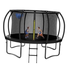 Trampoline 8FT 10FT 12FT 14FT 16FT, Outdoor 14 ft Black basketball hoop