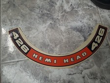 426 Hemi Head Air Cleaner Lid Sticker Decal 426 Hemi Head Air Cleaner Lid Sticker Decal