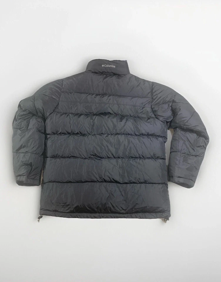 Chaqueta acolchada con cremallera Columbia para hombre M gris negra reversible aislamiento de plumón Foto 2 de 4