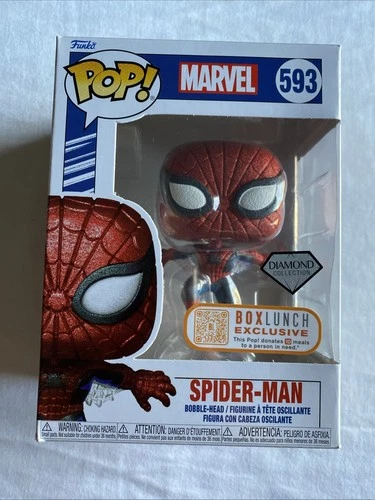 Funko Pop! Marvel Spider-Man Glitter #593 Diamond Special Edition with Protector