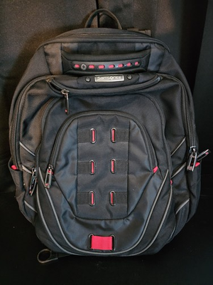 #ad Samsonite Tectonic PFT Laptop Backpack Black Red 17 Inch Sturdy Heavy $39.00