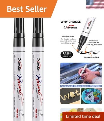 Quick-Drying Multi-Surface Black Paint Pens - 2 Pack, Ideal for Reliable Marking