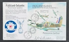 AtoZ. Falkland Islands FDC Battle Spitfire Airplane Signed by RAF Officer