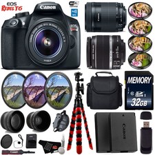 Canon EOS Rebel T6 DSLR Camera  18-55mm is Lens  55-250mm is STM Lens  UV...