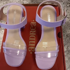 Andrea Violet Open Toe Lilac Platform 3.75" Pumps Size 5 US