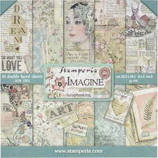 STAMPERIA INTERNATIONAL, KFT PAPER PAD 8X8 10PK IMAGINE, 20.3 X 20.3 (8" X 8"), 