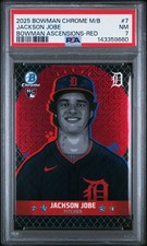 Jackson Jobe 2025 Bowman Chrome Mega Ascensions Red Rookie #5/5 PSA 7 #BA-7