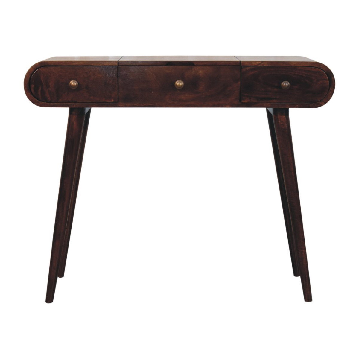 Artisan Furniture Solid Wood California Walnut Dressing Table with Foldable Mirr