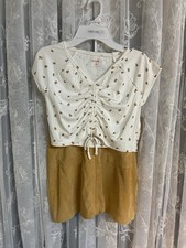 NWT Kensie Girl Girl's Size 14 Short Sleeve Floral Top Corduroy Skirt 2 Pc Set