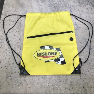 Rislone Oil Drawstring Bag Backpack w/ Zipper Pocket Automotive Promotional Item