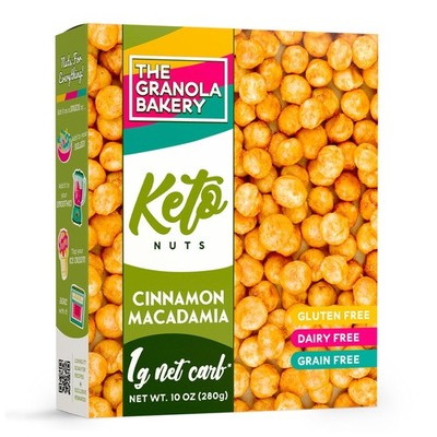TGB Cinnamon Macadamia Nuts | 1g Net Carb Keto Snack | Gluten Free Low Carb C...