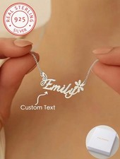 Custom Name Necklace 925 Sterling Silver Butterfly Flower Pendant Women Jewelry⁠