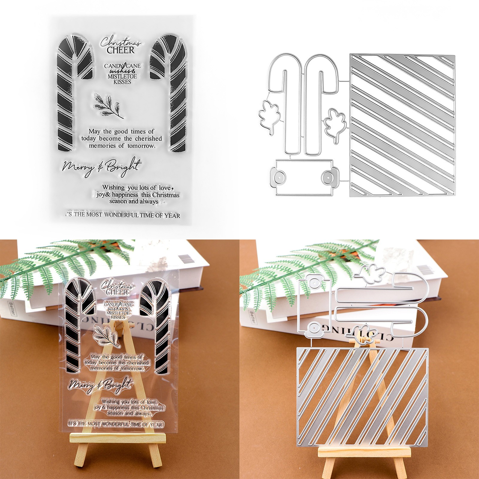 Sweet Candy Cane Stamp and Cutting Dies for Diy Scrapbooking Decoration Craft