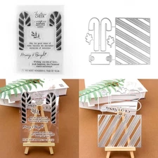 Sweet Candy Cane Stamp and Cutting Dies for Diy Scrapbooking Decoration Craft