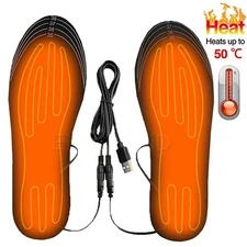 USB Electric Heated Shoe Insoles Warm Socks Feet Heater Foot Winter Warmer Pads