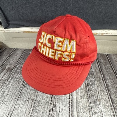 RARE ACI Red Kansas City Chiefs Sic' Em Chiefs Embroidered Hat Adult One Size