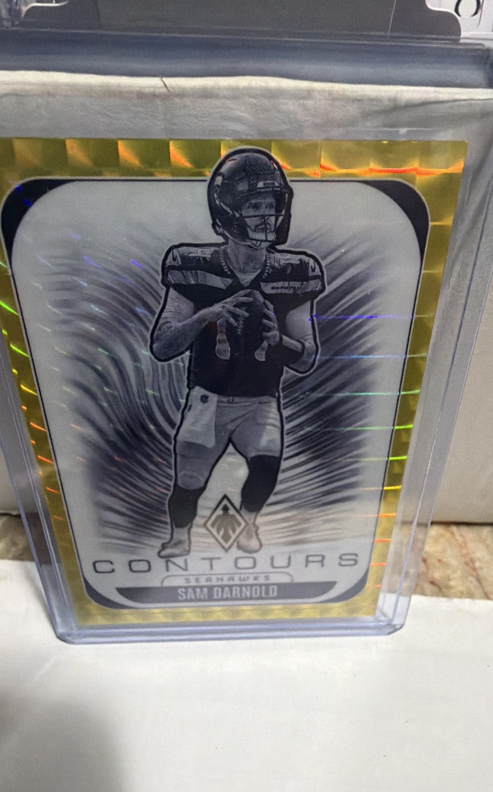 2025 Panini Phoenix - Contours Sam Darnold #29 Yellow Pyramids /149