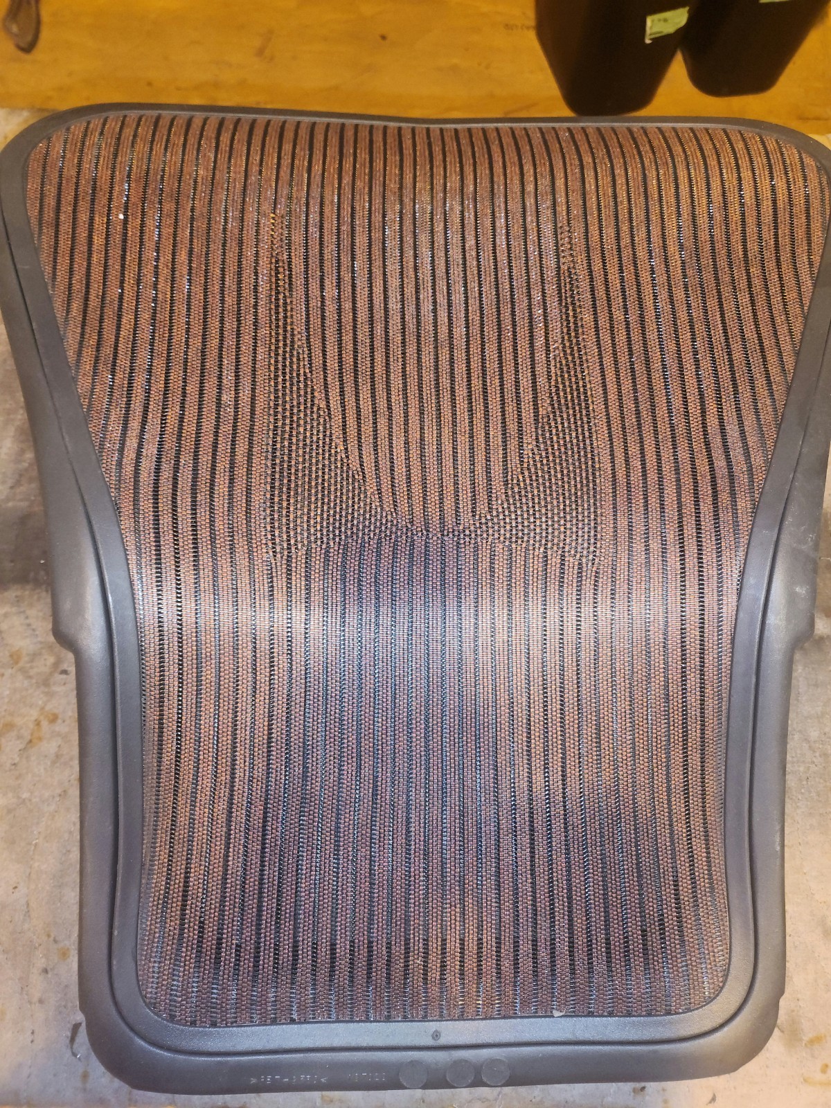 AERON chair BACK CUSTOM HERMAN MILLER CROWN LOGO WOVEN INTO MESH rare unique