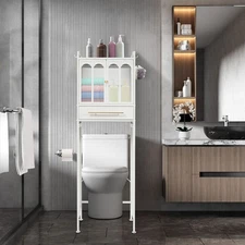 2-tier Toilet Cabinet, Over The Toilet Storage Cabinet, Bathroom Organizer