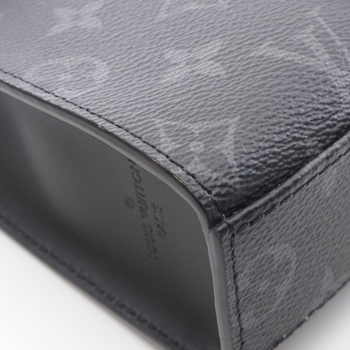 Borsa a tracolla Louis Vuitton Sac Plat Cross M46456 monogramma eclissi nera usata - Foto 5 di 5