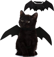 Pet Cat Bat Wings for Halloween Party Decoration, Puppy Collar Leads Cosplay Bat