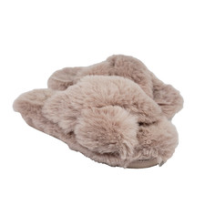 Steve Madden Womens Size M 7-8 Light Pink Slip On Faux Fur Furry Slipper Shoes