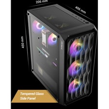 ANTEC 3mm Tempered Glass Side Panel icro-ATX Case, 6 x 120 Fans Included