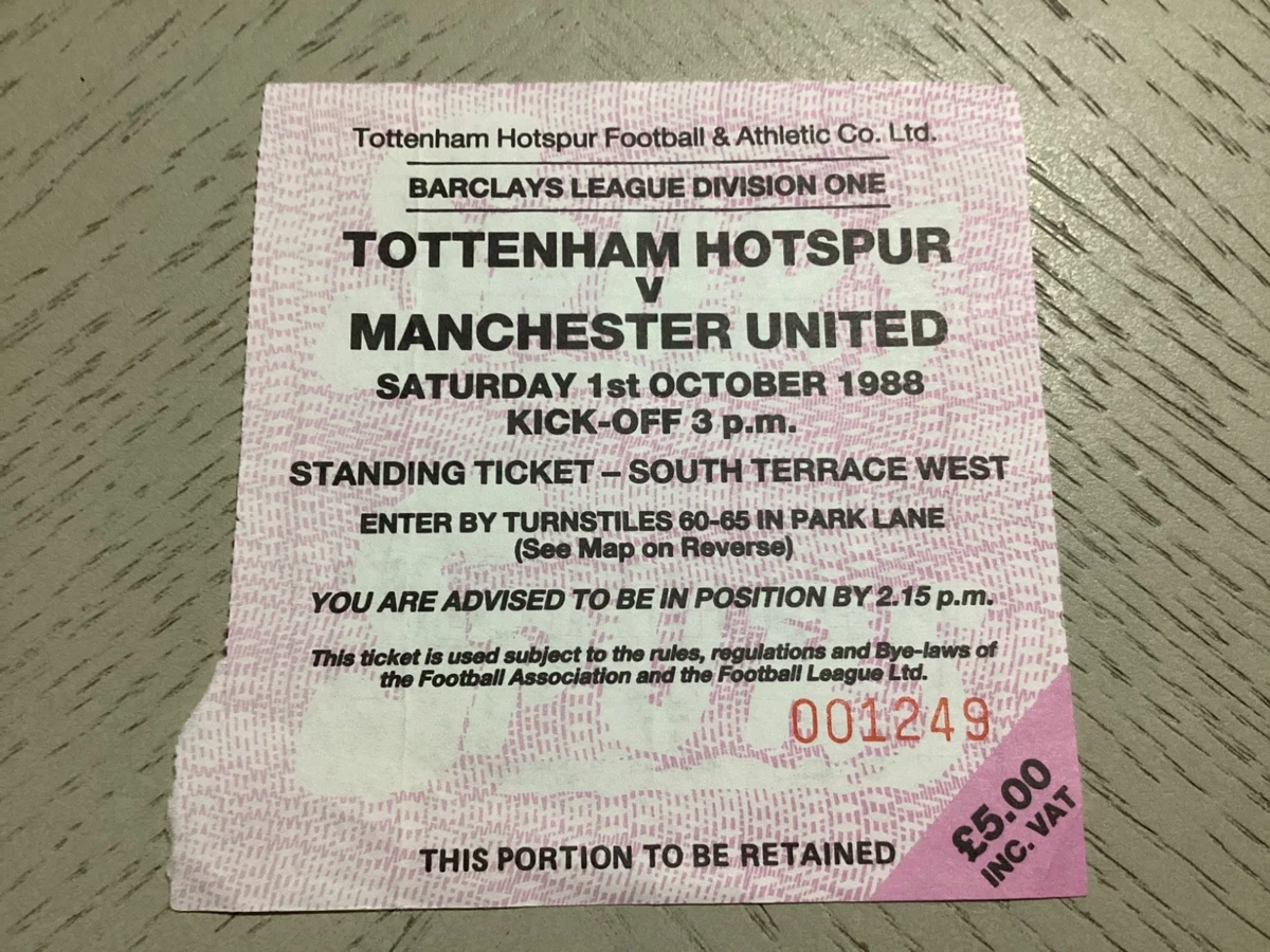 Manchester United Football European Club Fixture Tickets & Stubs