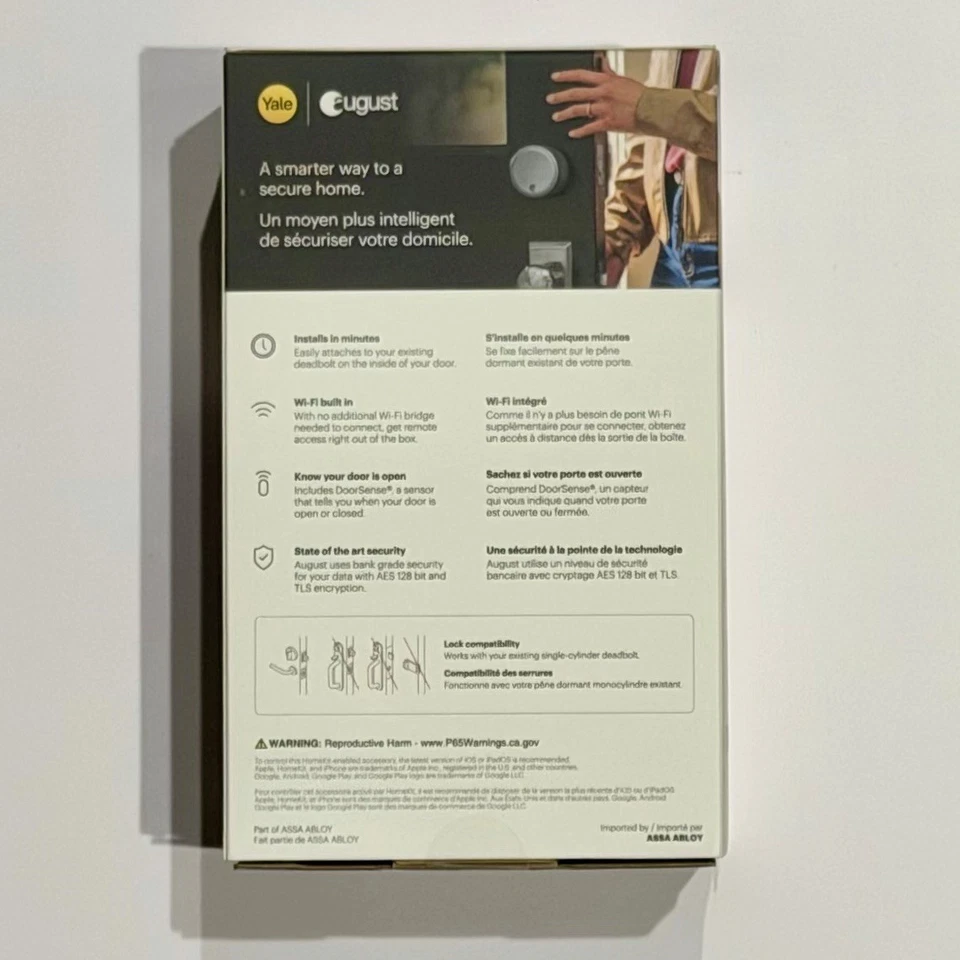 August Wi-Fi Smart Lock (Plateado) AUG-SL05-M01-S01 - Modelo ASL-05 NUEVO EN CAJA Foto 3 de 4