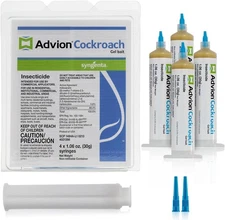 Advion Cockroach Gel Bait, 4 Tubes x 30-Grams, 1 Plunger and 2 Tips