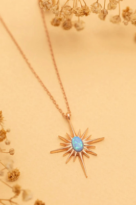 #ad #ad Opal Starburst Necklace 925 Silver opal star necklace north star necklace $264.99