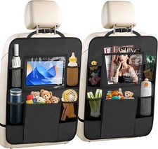 2 Pack Car Backseat Organizer with Touch Screen Tablet Holder,6 Storage Pockets