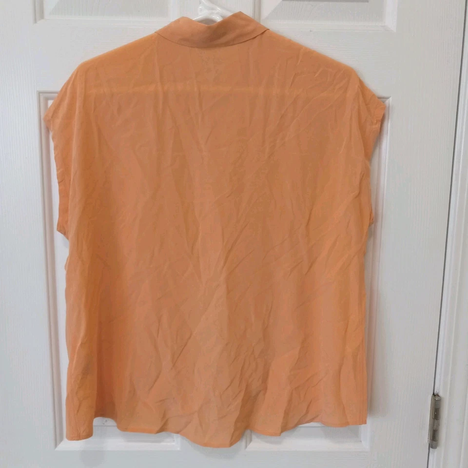 EQUIPAMIENTO Para Mujer Naranja Sega Botón Cuadrado Top Informal Carrera Resort Todos los Días S Foto 4 de 4