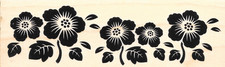 Hampton Art  FLOWER ROW  Wood Mounted Rubber Stamp Border Banner Floral Nature