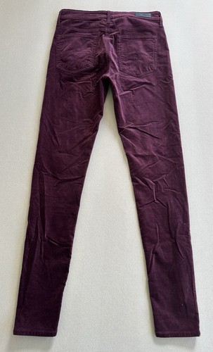 Adriano Goldschmied Jeans Women's 27 Burgundy Velvet Farrah High Rise Skinny 30" - Afbeelding 3 van 23