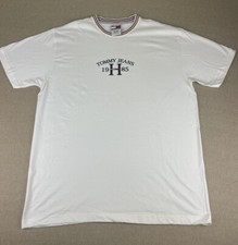 VTG 90s Y2K Tommy Hilfiger Tommy Jeans Spelled Out White T-Shirt Mens Large