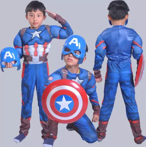 Kinder kleid Kostüm Avengers Vereinigte Staaten von Amerika Captain Muscle Chest - Bild 1 von 12