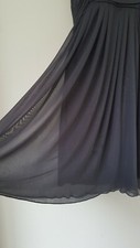 New Look Grey Silver Sparkly Floaty Lined Hold Me Up Party Evening Dress Size 10
