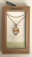 Bellissima 14k Gold Dipped Carnation Necklace 16/18 Inch + 3 Inch Extender