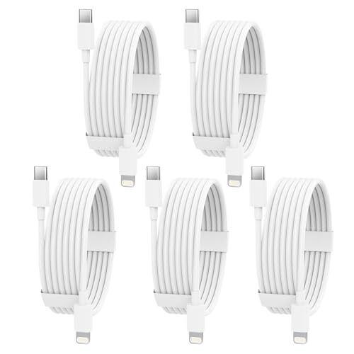 USB C to Lightning Cable 5 Pack 6FT [Apple MFi Certified] iPhone Fast Charger...-image