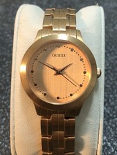 Guess Women’s 30mm Watch Brushed Rose Gold Tone Stainless New Battery