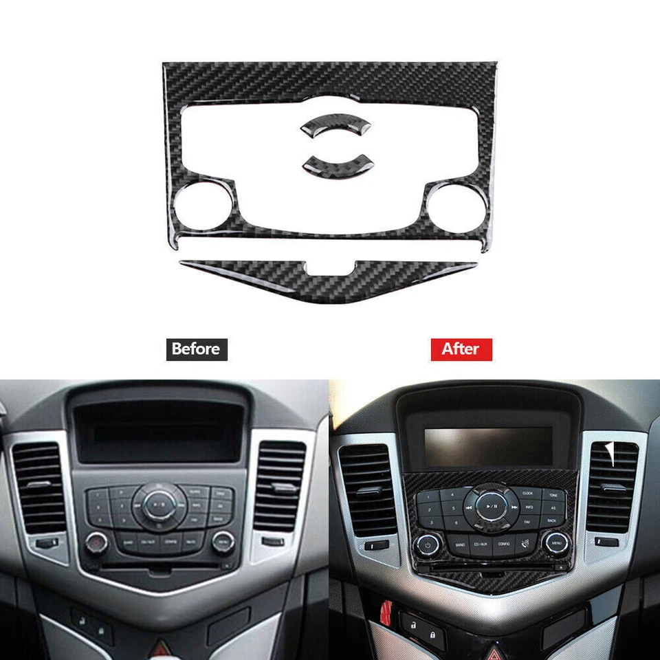 Juego de molduras de cubierta interior completa de fibra de carbono para auto Chevrolet Cruze 2009-2015 16* Foto 4 de 4