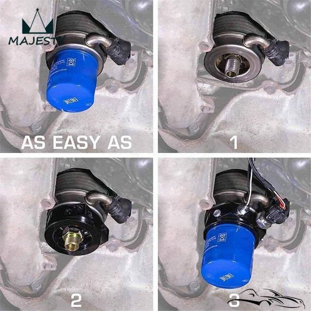 Silver Oil Filter Sandwich Adapter Plate Fitting Fuel Line for Sr20det
