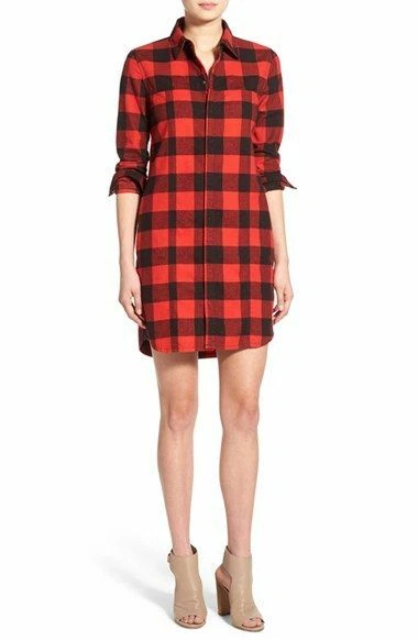 Red tartan hotsell shirt dress uk