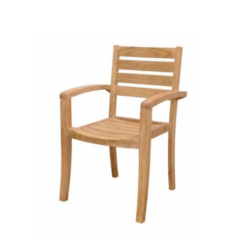 Noble House Aston Outdoor Wood Club Chair in Teak/Brown (Set of