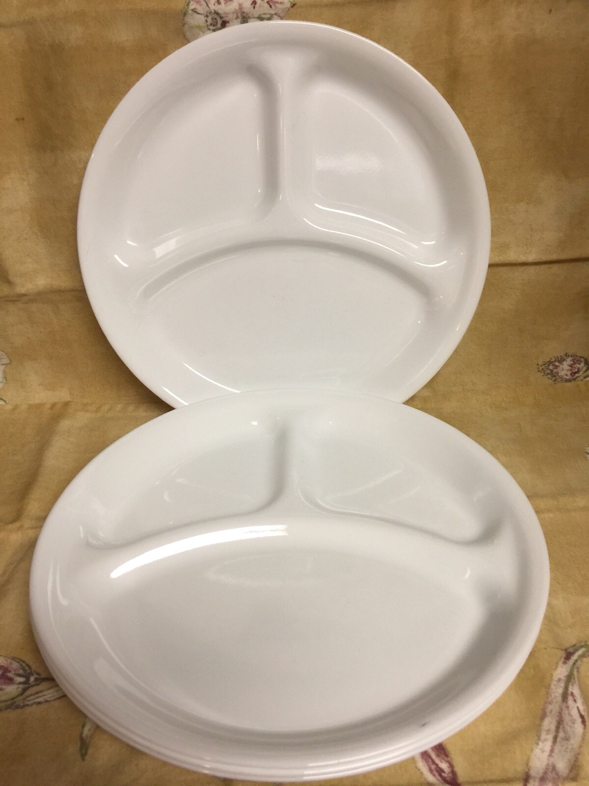 6 Corelle Divided Dinner Plate Set Winter Frost White 10 1/4” Corning